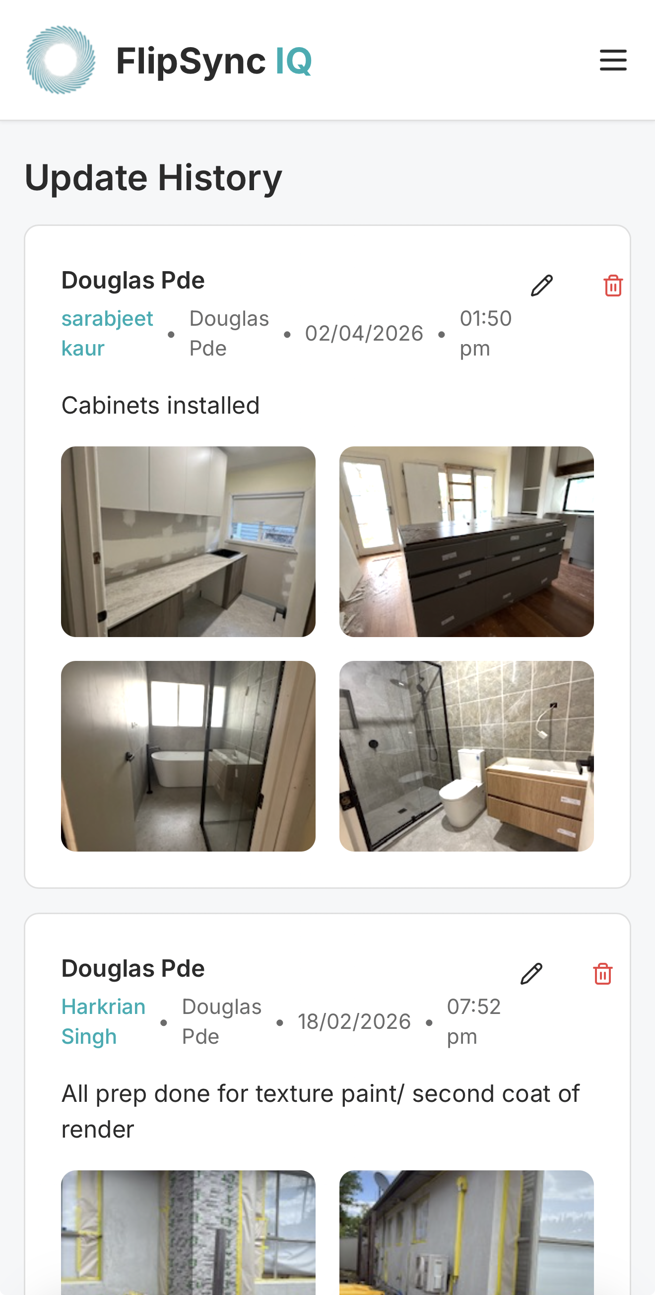 Mobile Photo Log Interface